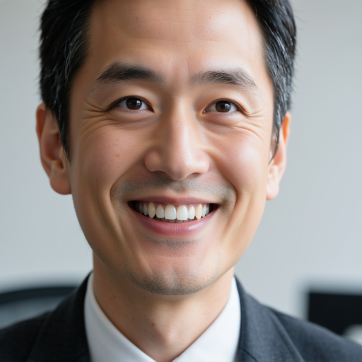 中年男性头像，穿深色西装，专业商务形象，白色背景